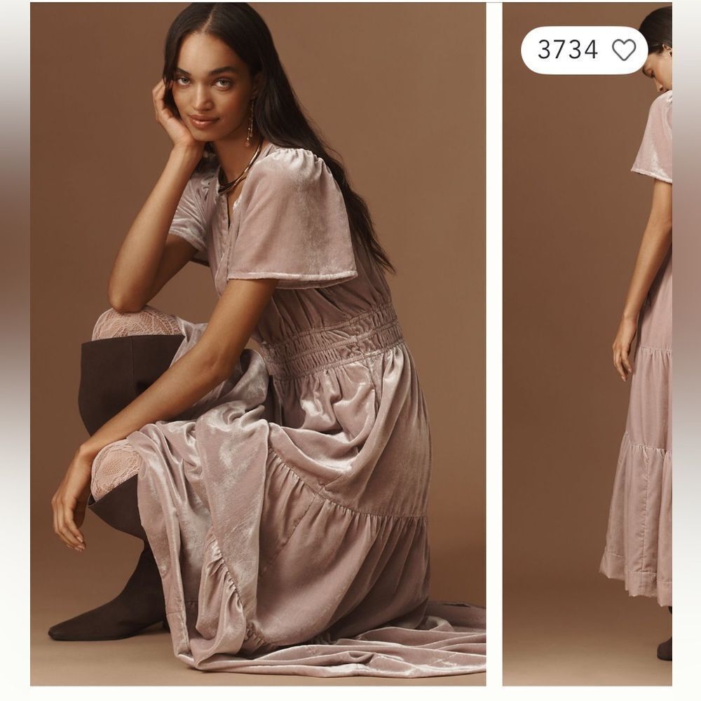 The Somerset Maxi Dress:
Velvet Edition by Anthropologie in Lavender - Picture 5 of 9